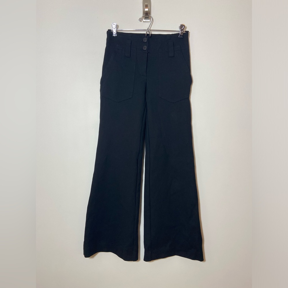 Maeve Anthropologie Wide Leg Ponte Pants Womens US 00P Black